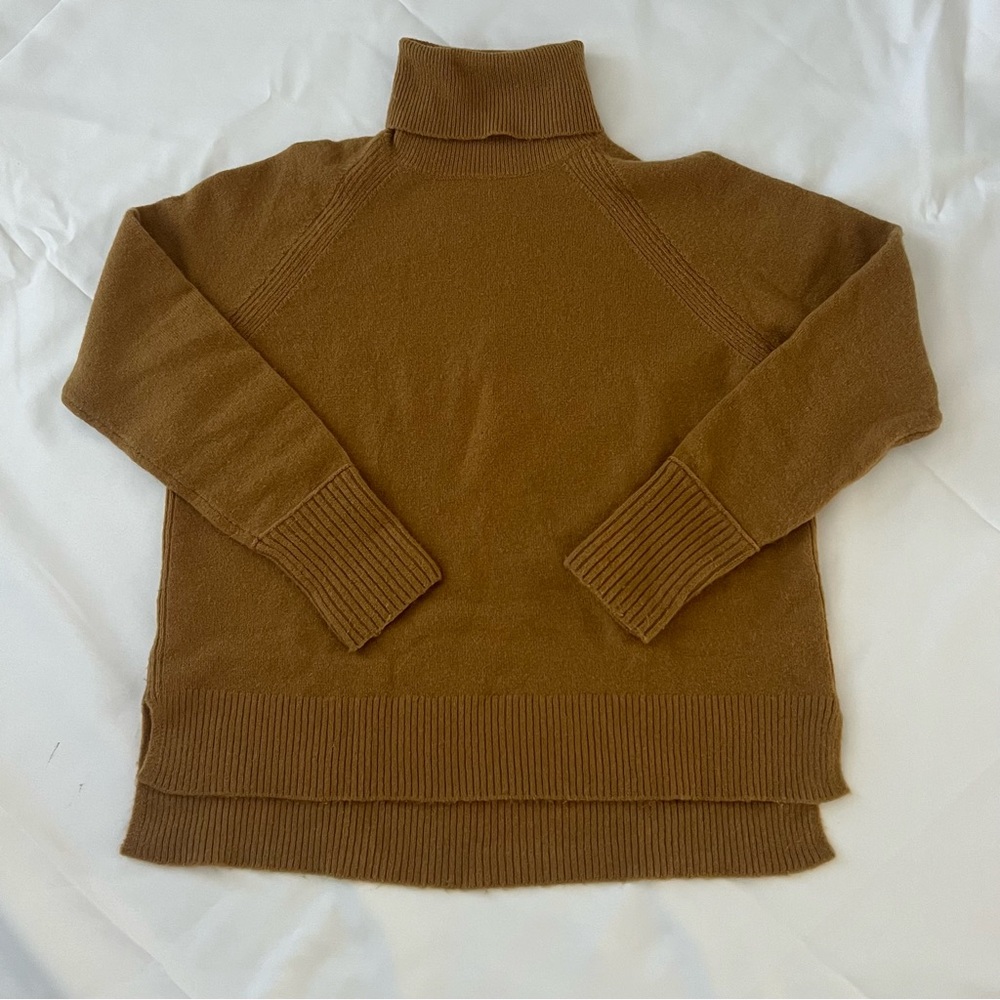 brown j crew turtleneck sweater